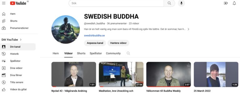 Youtube Mikael Hedman Swedish Buddha